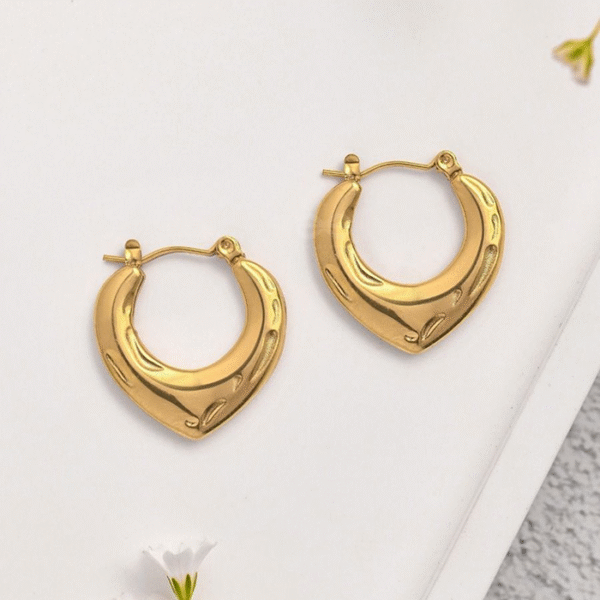 Gold-Tone Chunky Hoop Earrings