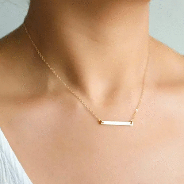 Gold Shell Bar Pendant Necklace