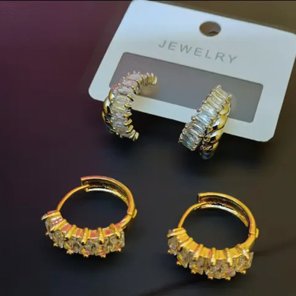 Gold-Plated Brass Smart-Casual Earrings