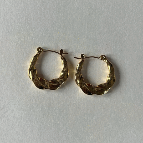 Gold-Plated Adjustable Hoop Earrings