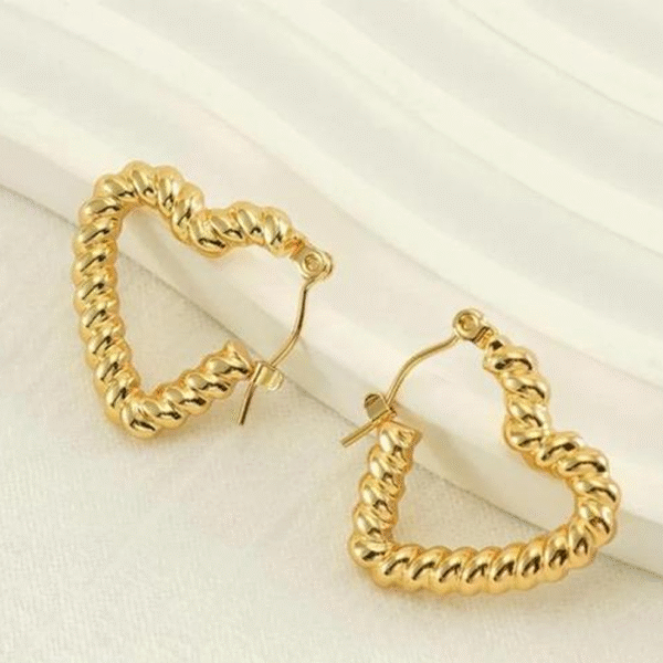 Heart-Shaped Hoop Earrings