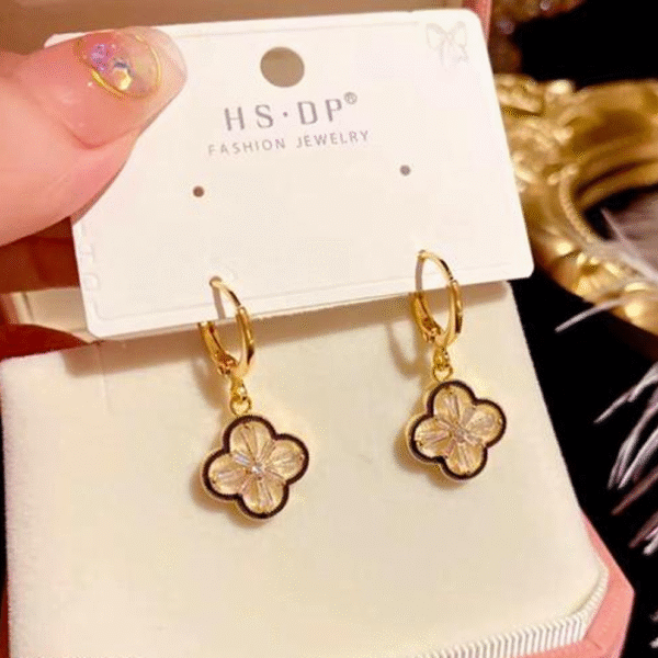 Gold-Plated Crystal Hoop Earrings