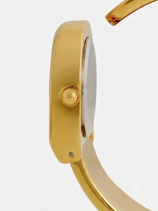 Stainless-Steel Cuff Watch with Burgundy Dial - Image 3