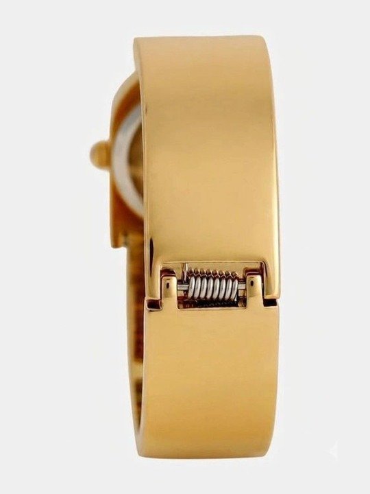 Stainless-Steel Cuff Watch with Burgundy Dial - Image 2