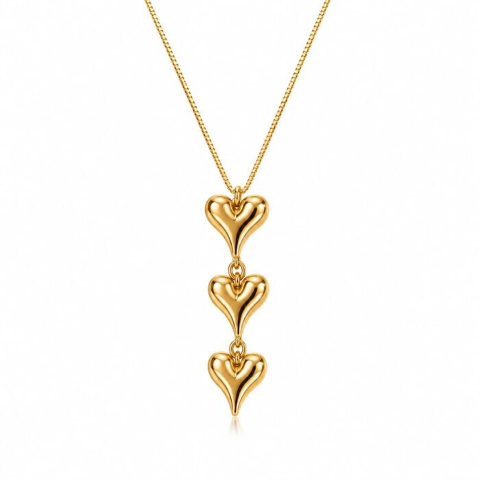Three Heart Pendant Necklace