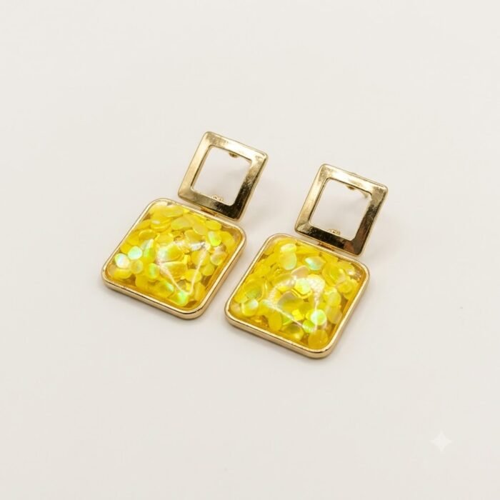 Golden Yellow Iridescent Square