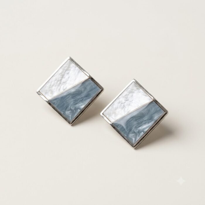 Golden-Tone Geometric Stud Earrings