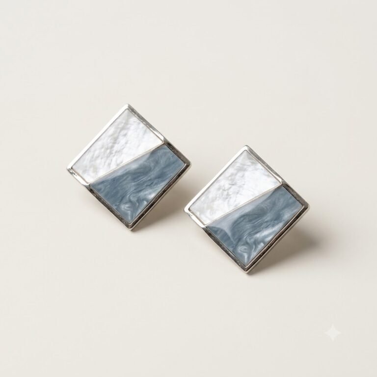 Golden-Tone Geometric Stud Earrings