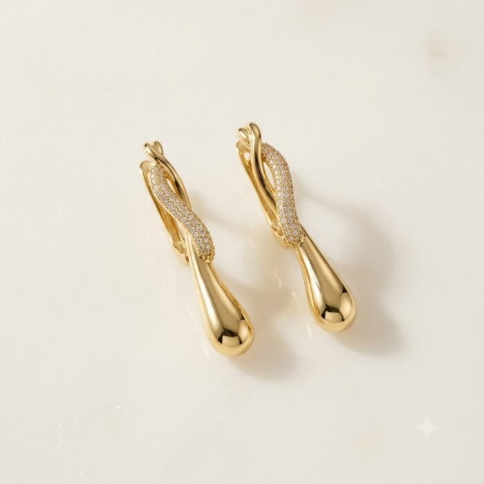 Golden Twisted Drop Earrings