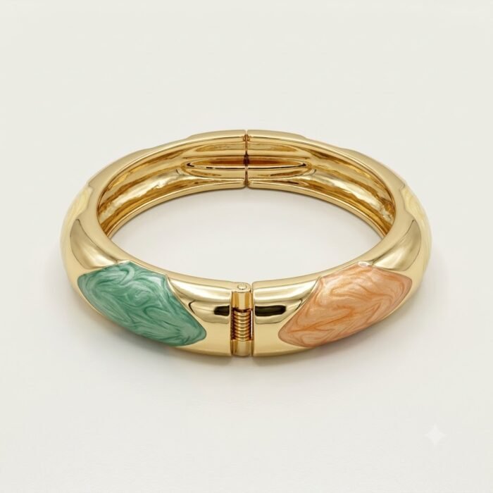Golden Multicolour Enamel Bangle Bracelet