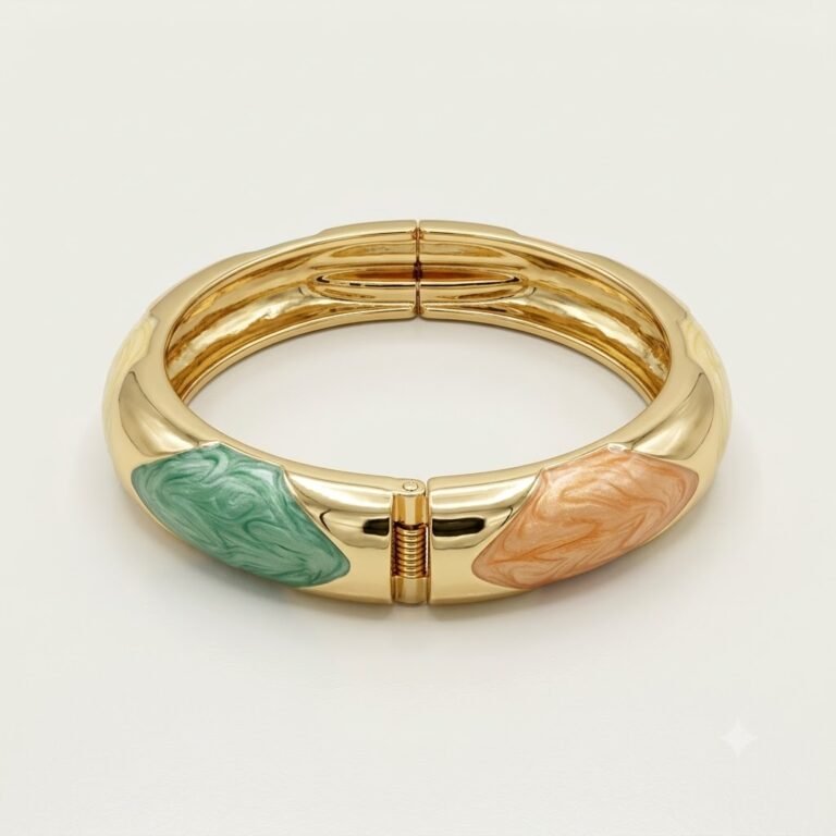 Golden Multicolour Enamel Bangle Bracelet