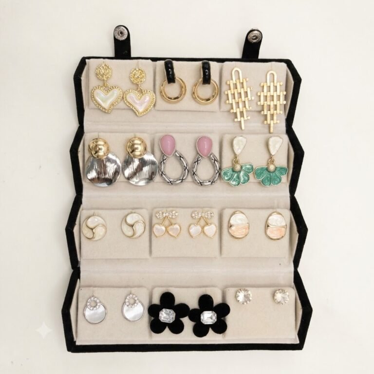 Gold and Silver Tone Assorted Fashion Earrings Set for Women
