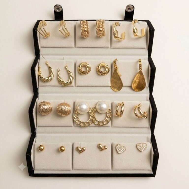 Golden Fashion Earrings Combo Box