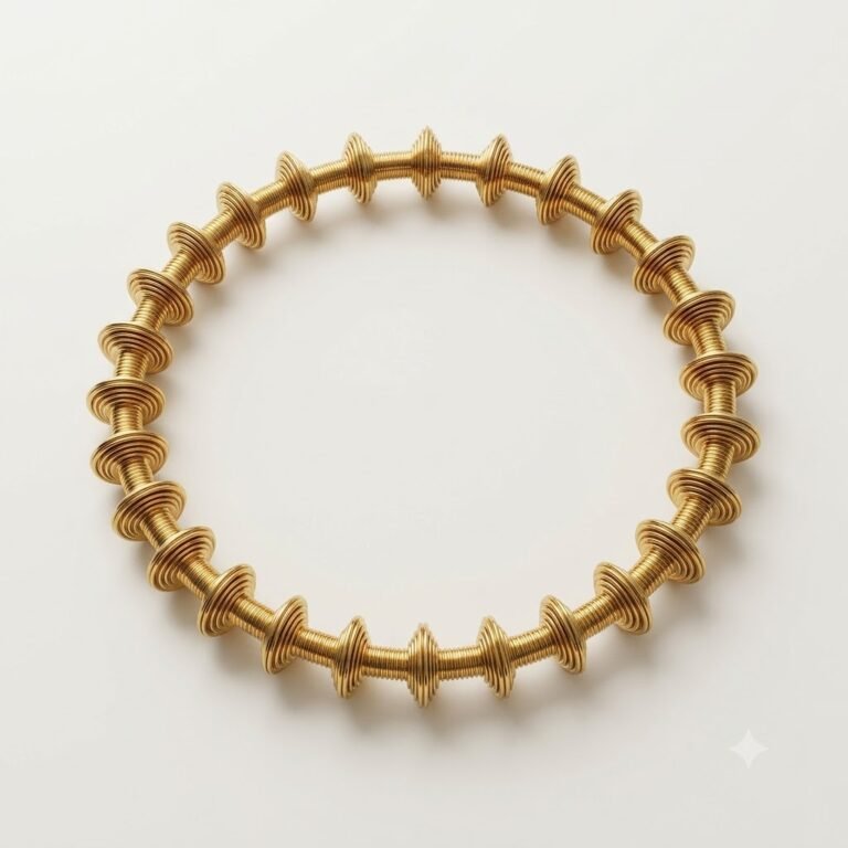 Golden Textured Beaded Bracelet for Women