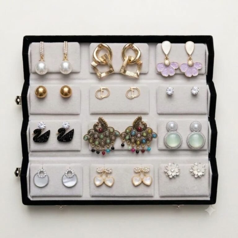 Golden and Silver Fashion Earrings Set for Parties and Weddings