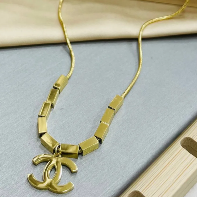 Gold-Toned Rectangular Accent Necklace